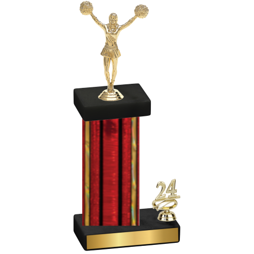 Accented Single Red Glacier Year Cheerleading Trophy