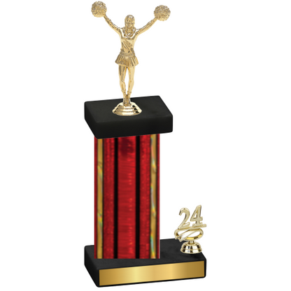 Accented Single Red Glacier Year Cheerleading Trophy