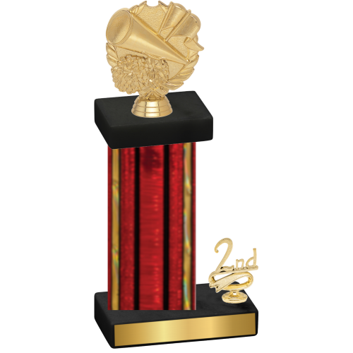 Accented Single Red Glacier Second Place Cheerleading Trophy