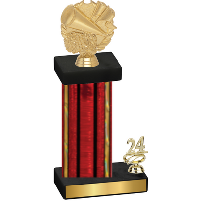Accented Single Red Glacier Year Cheerleading Trophy