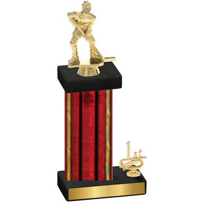 Accented Single Red Glacier First Place Hockey Trophy