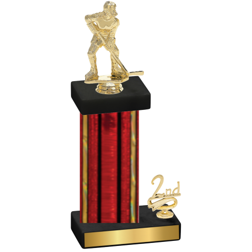 Accented Single Red Glacier Second Place Hockey Trophy