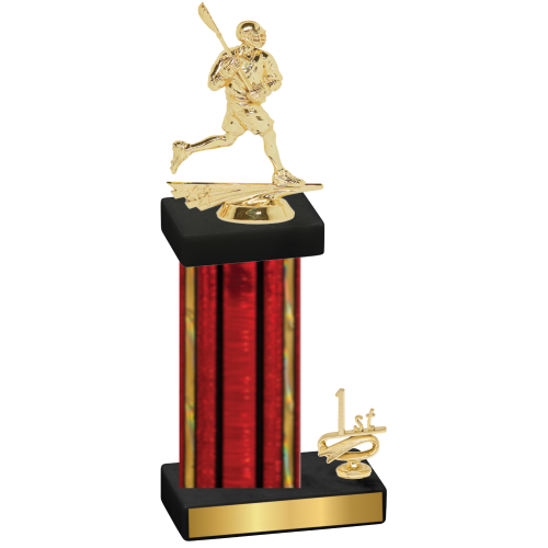 Accented Single Red Glacier First Place Lacrosse Trophy