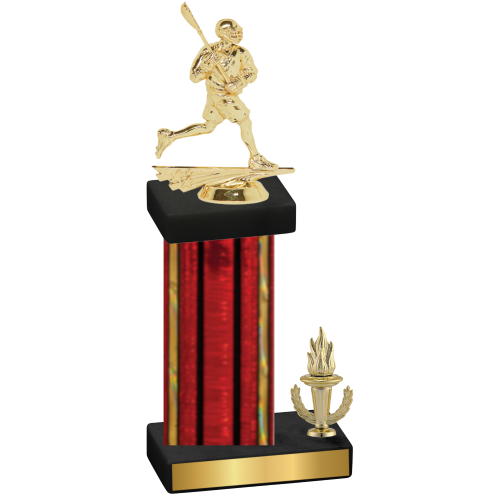 Accented Single Red Glacier Victory Lacrosse Trophy
