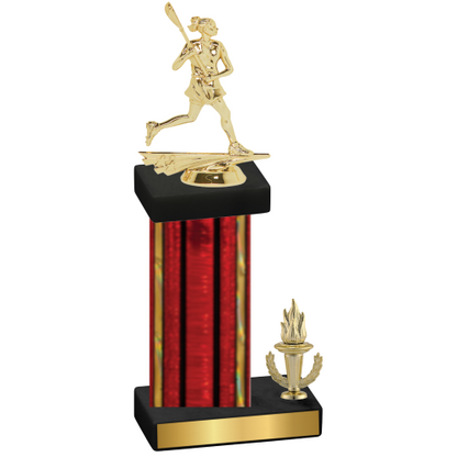 Accented Single Red Glacier Victory Lacrosse Trophy