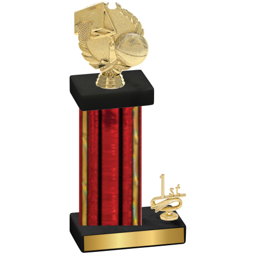 Accented Single Red Glacier First Place Basketball Trophy