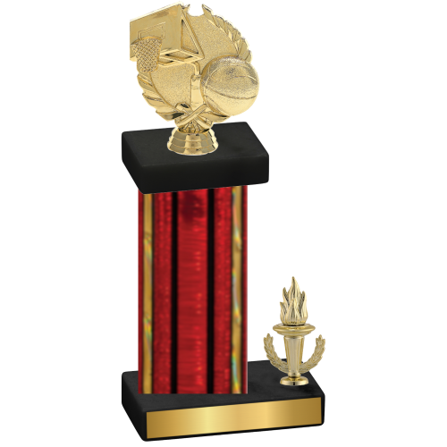 Accented Single Red Glacier Victory Basketball Trophy