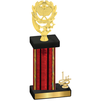 Accented Single Red Glacier First Place Pickleball Trophy