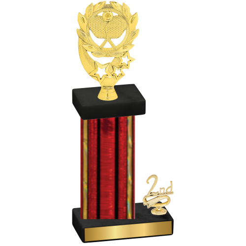 Accented Single Red Glacier Second Place Pickleball Trophy