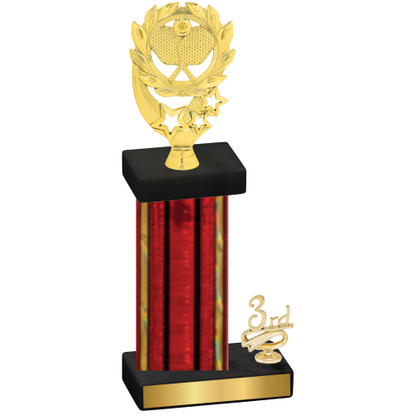 Accented Single Red Glacier Third Place Pickleball Trophy