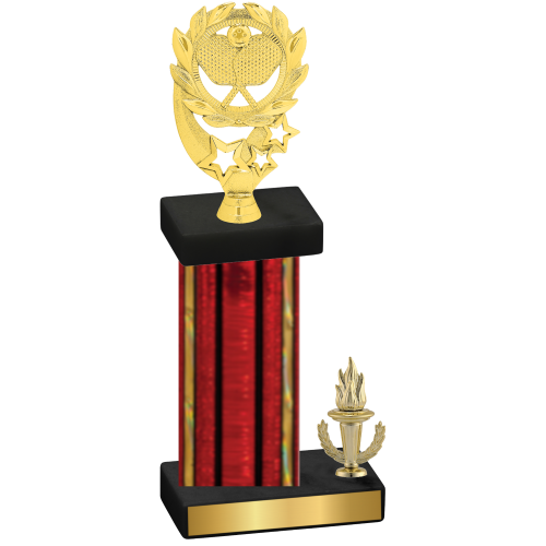 Accented Single Red Glacier Victory Pickleball Trophy