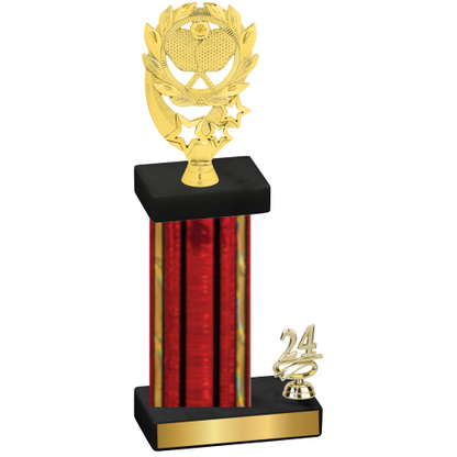 Accented Single Red Glacier Year Pickleball Trophy