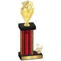 Accented Single Red Glacier Second Place Pickleball Trophy