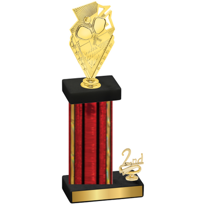 Accented Single Red Glacier Second Place Pickleball Trophy