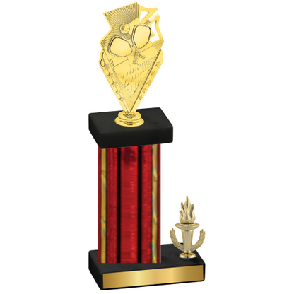 Accented Single Red Glacier Victory Pickleball Trophy