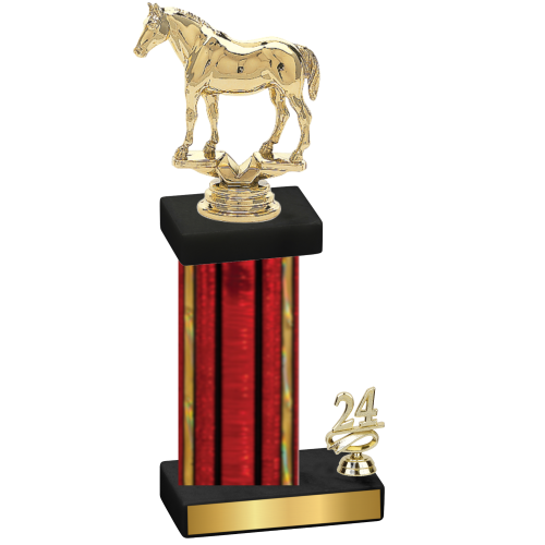 Accented Single Red Glacier Year Horses Trophy