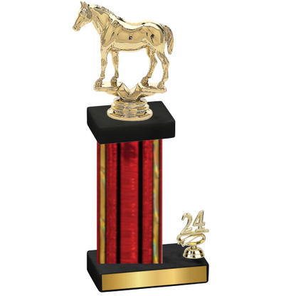 Accented Single Red Glacier Year Horses Trophy