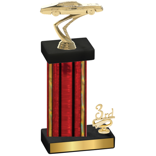 Accented Single Red Glacier Third Place Cars Trophy