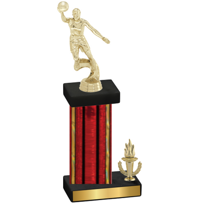 Accented Single Red Glacier Victory Basketball Trophy