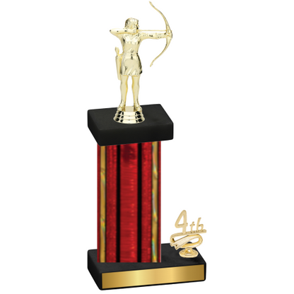 Accented Single Red Glacier Fourth Place Archery Trophy