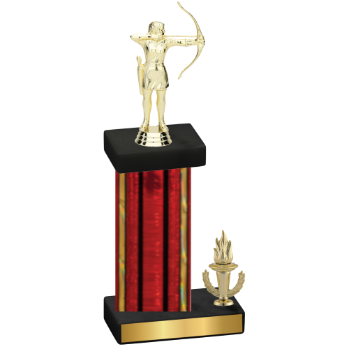 Accented Single Red Glacier Victory Archery Trophy