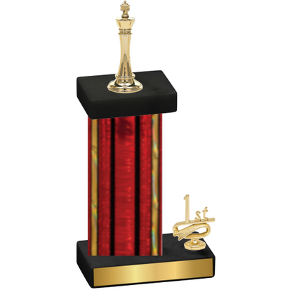 Accented Single Red Glacier First Place Chess Trophy