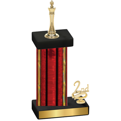 Accented Single Red Glacier Second Place Chess Trophy