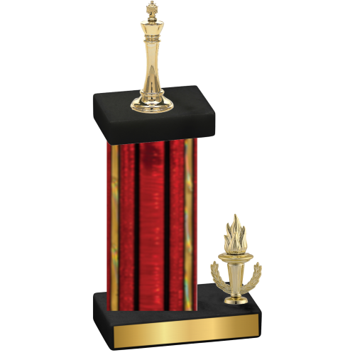 Accented Single Red Glacier Victory Chess Trophy