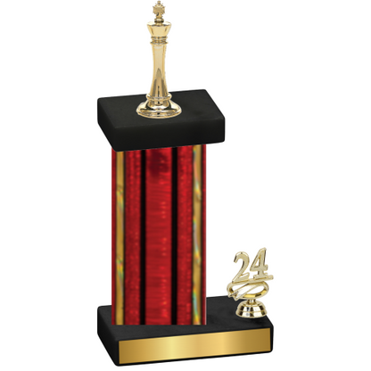 Accented Single Red Glacier Year Chess Trophy