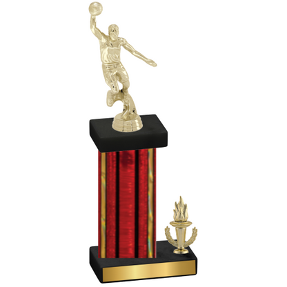 Accented Single Red Glacier Victory Basketball Trophy