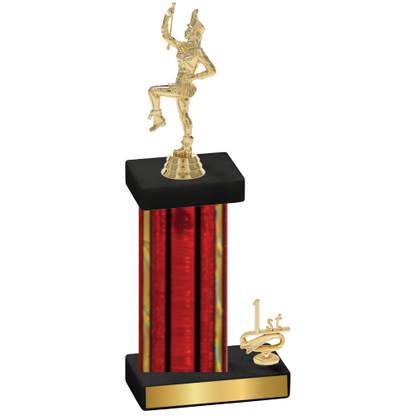 Accented Single Red Glacier First Place Majorette Trophy