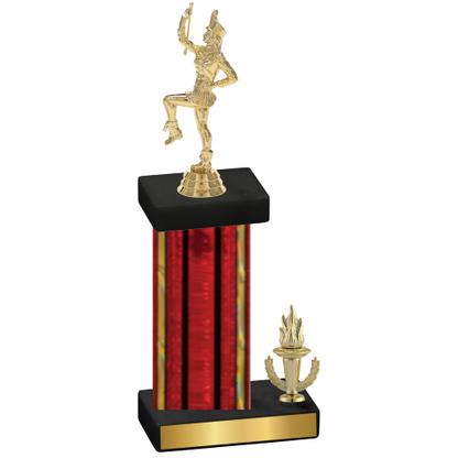 Accented Single Red Glacier Victory Majorette Trophy