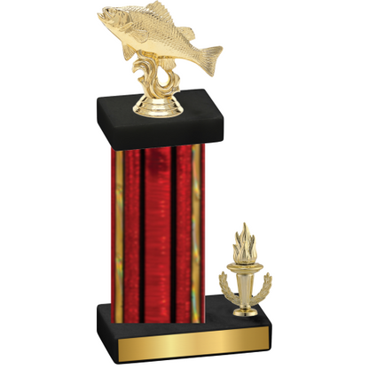 Accented Single Red Glacier Victory Fishing Trophy