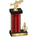 Accented Single Red Glacier Victory Fishing Trophy