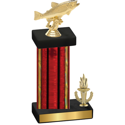 Accented Single Red Glacier Victory Fishing Trophy