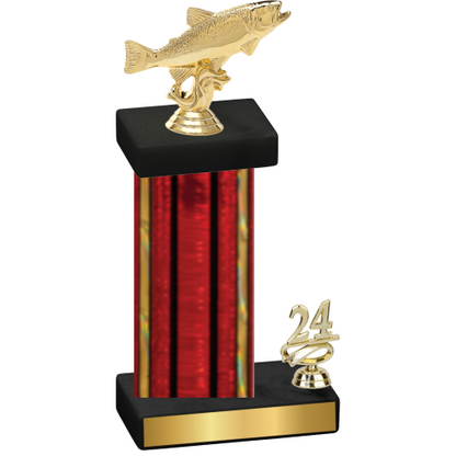 Accented Single Red Glacier Year Fishing Trophy