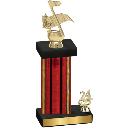 Accented Single Red Glacier Year Music Trophy