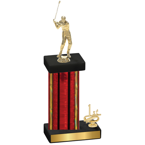 Accented Single Red Glacier First Place Golf Trophy