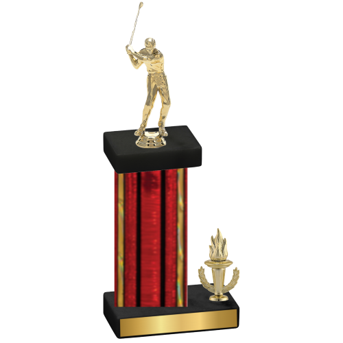 Accented Single Red Glacier Victory Golf Trophy