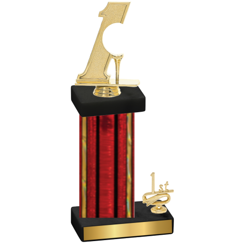 Accented Single Red Glacier First Place Golf Trophy