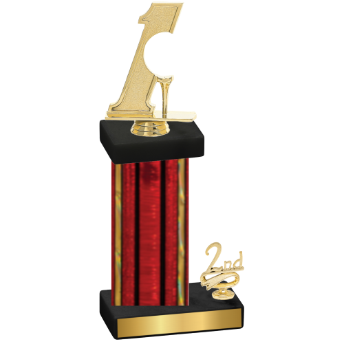 Accented Single Red Glacier Second Place Golf Trophy