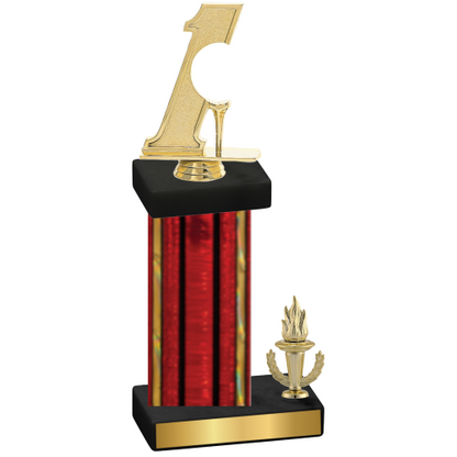 Accented Single Red Glacier Victory Golf Trophy