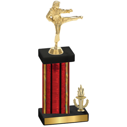 Accented Single Red Glacier Victory Karate Trophy