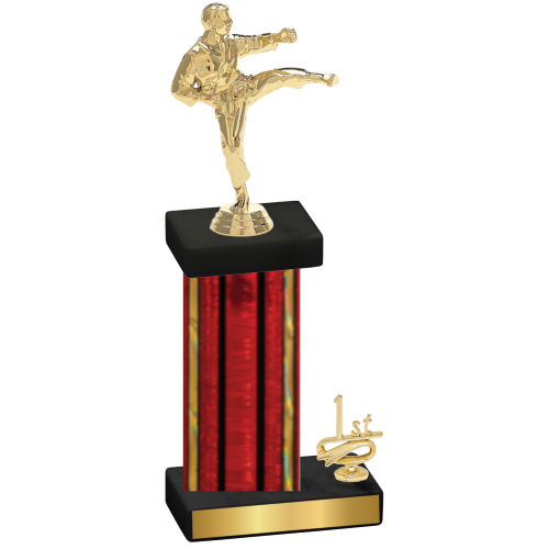 Accented Single Red Glacier First Place Karate Trophy