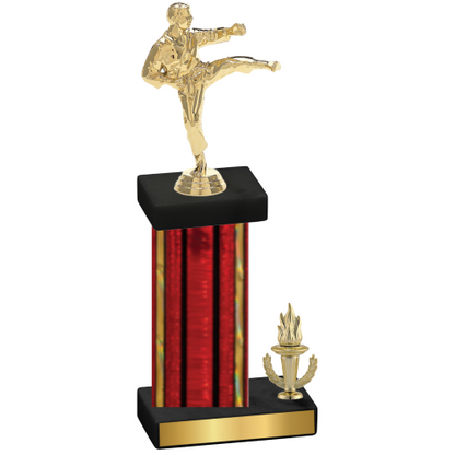 Accented Single Red Glacier Victory Karate Trophy