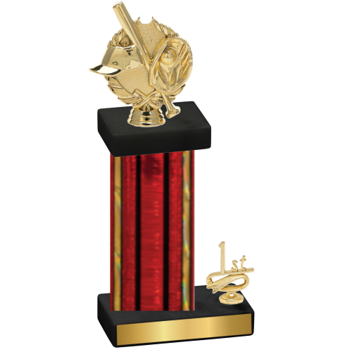 Accented Single Red Glacier First Place Baseball Trophy