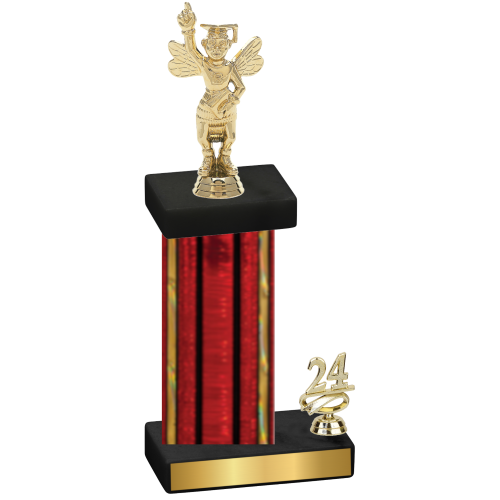 Accented Single Red Glacier Year Academics Trophy