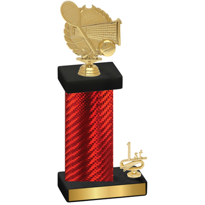 Accented Single Red Carbon Fiber First Place Tennis Trophy