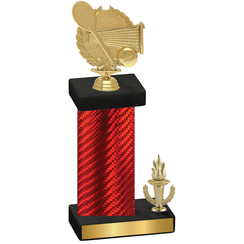 Accented Single Red Carbon Fiber Victory Tennis Trophy