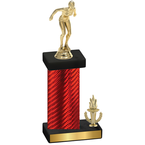 Accented Single Red Carbon Fiber Victory Tennis Trophy